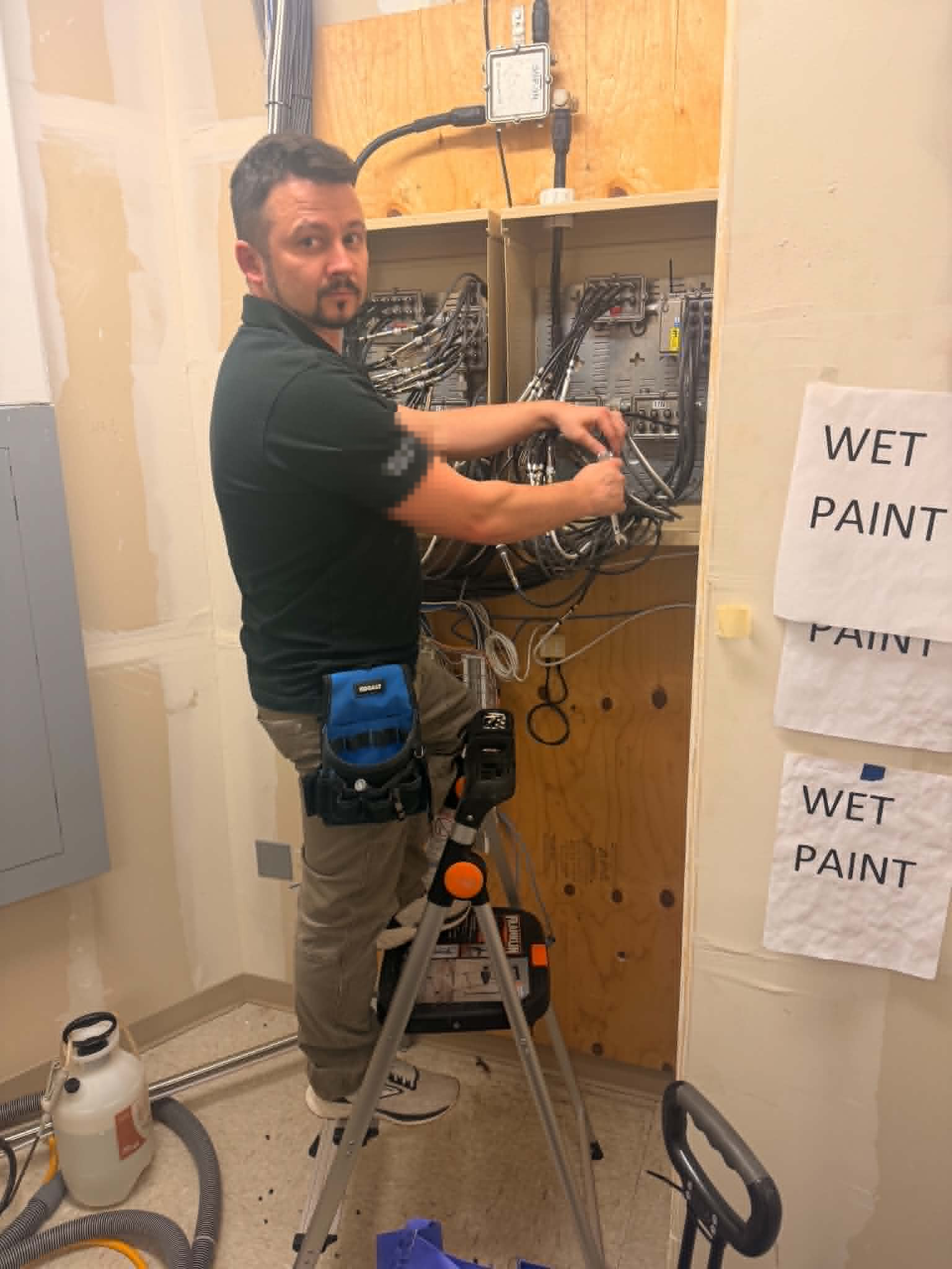 Network cabling panel installation by NW Fiber Co